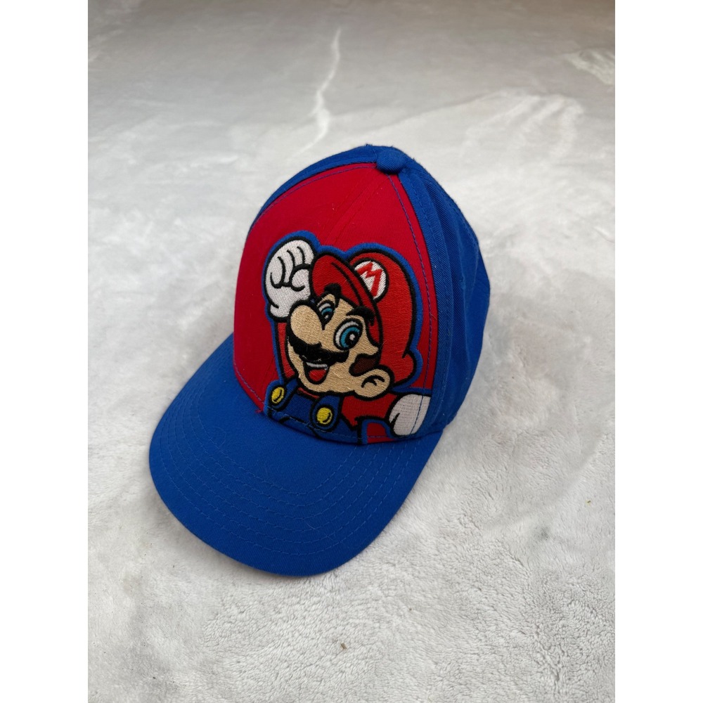 Super‎ Mario Hat Youth OSFM Kids Baseball Cap Red Blue Nintendo Cotton